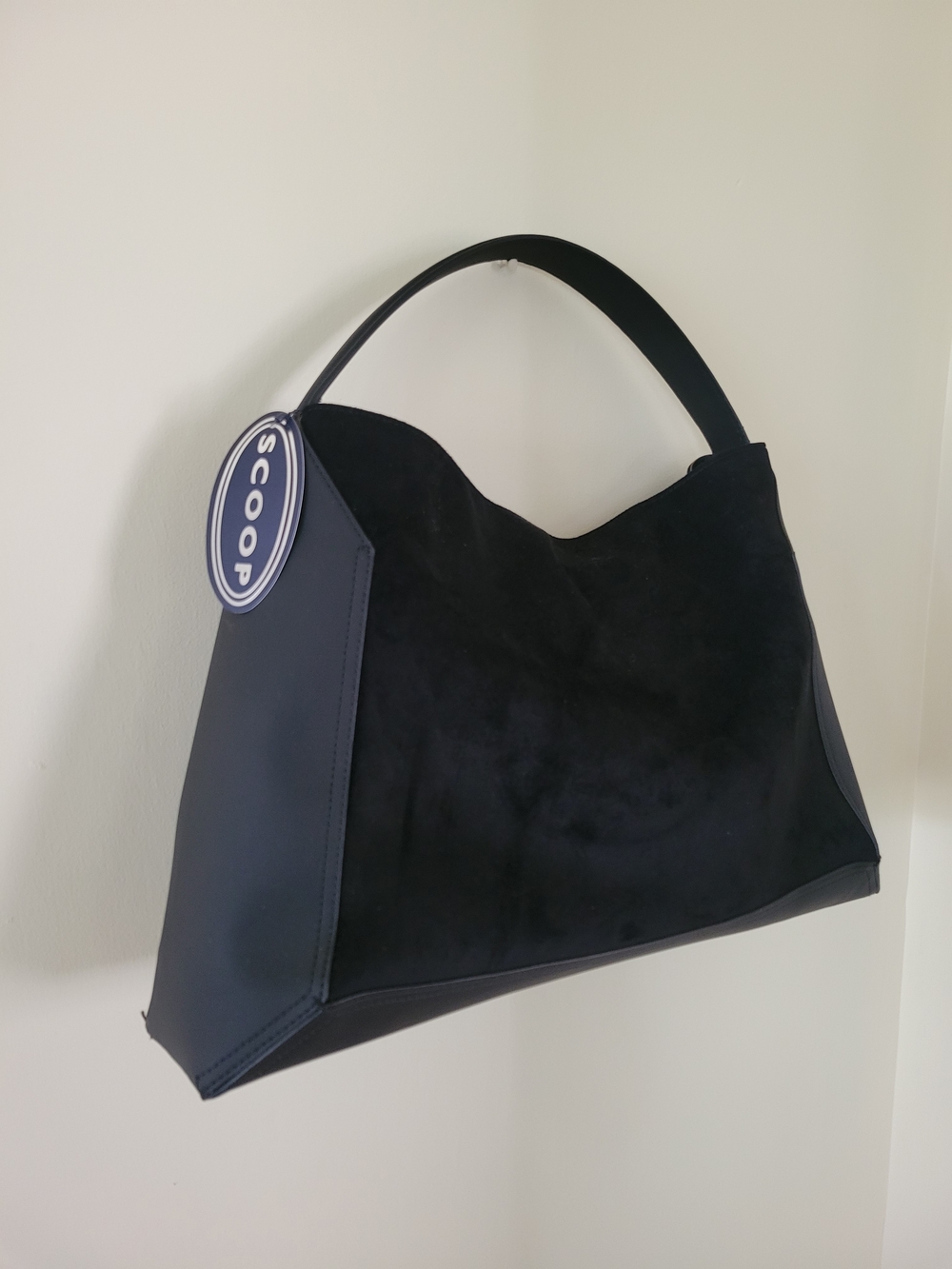 NWT Scoop Black Suede Hobo Bag
